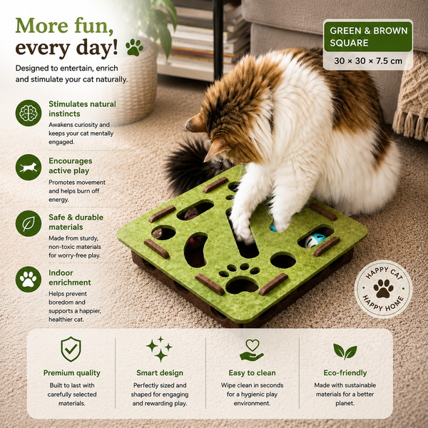 Interactive Cat Toy for Indoor Cats – PawPuzzle™ | Elvaroo Pets