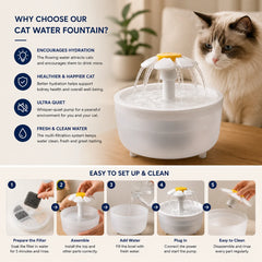 AquaBloom™ 1.2L Cat Water Fountain | Elvaroo Pets